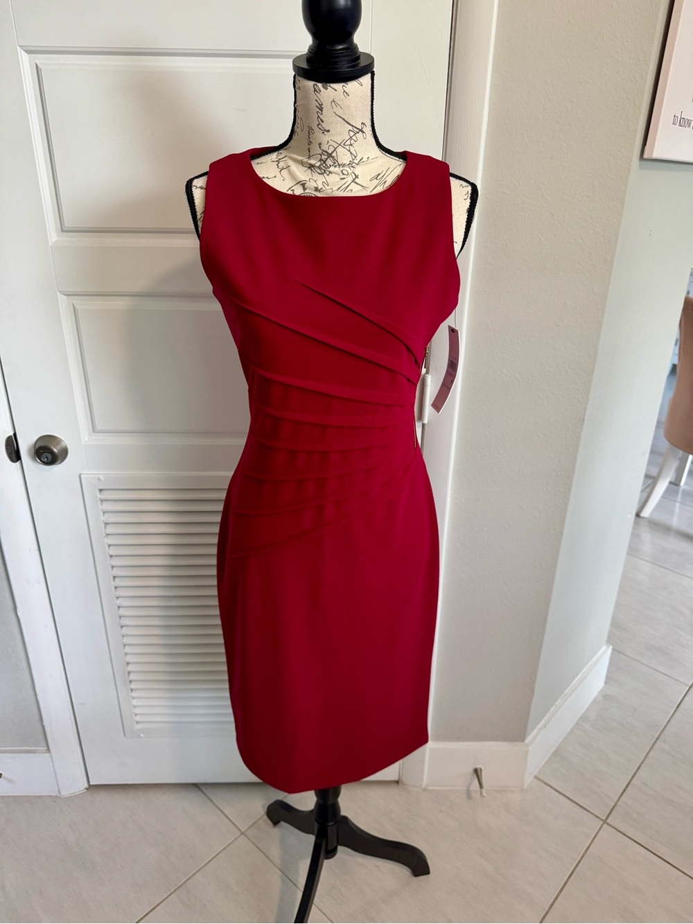 Calvin Klein Red Sleeveless Dress - Classic Elegant Style